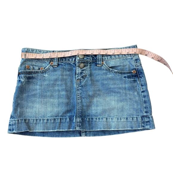 American Eagle VTG Y2K Micro Mini Denim Skirt Women’s 4 Preppy Academia Casual - Picture 8 of 9